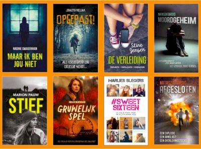 Covers van de verschillende Kluitman-novelles die al uitgebracht zijn